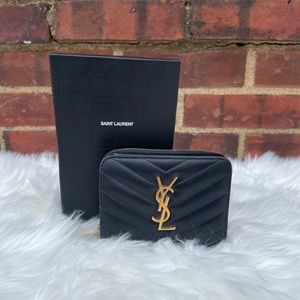 Authentic YSL monogram compact zippy wallet